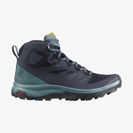 Salomon OUTLINE MID GORE-TEX Womens Hiking Boots Navy UK QJEU